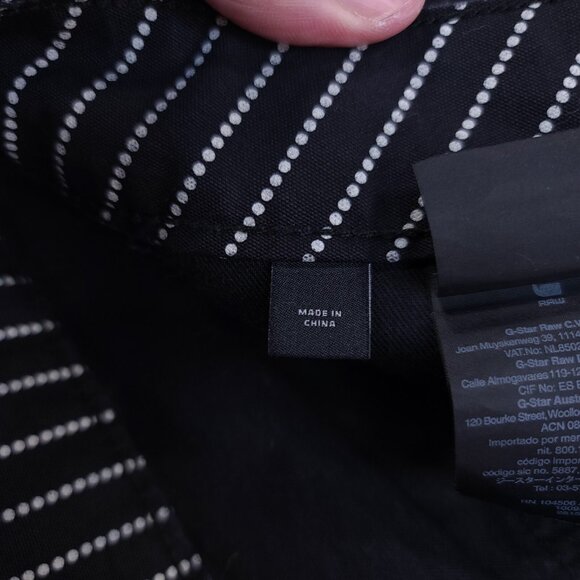 G-Star Jeans Womens 34x27 3D Boyfriend COJ Mid Rise Black Striped Pants - Picture 8 of 10